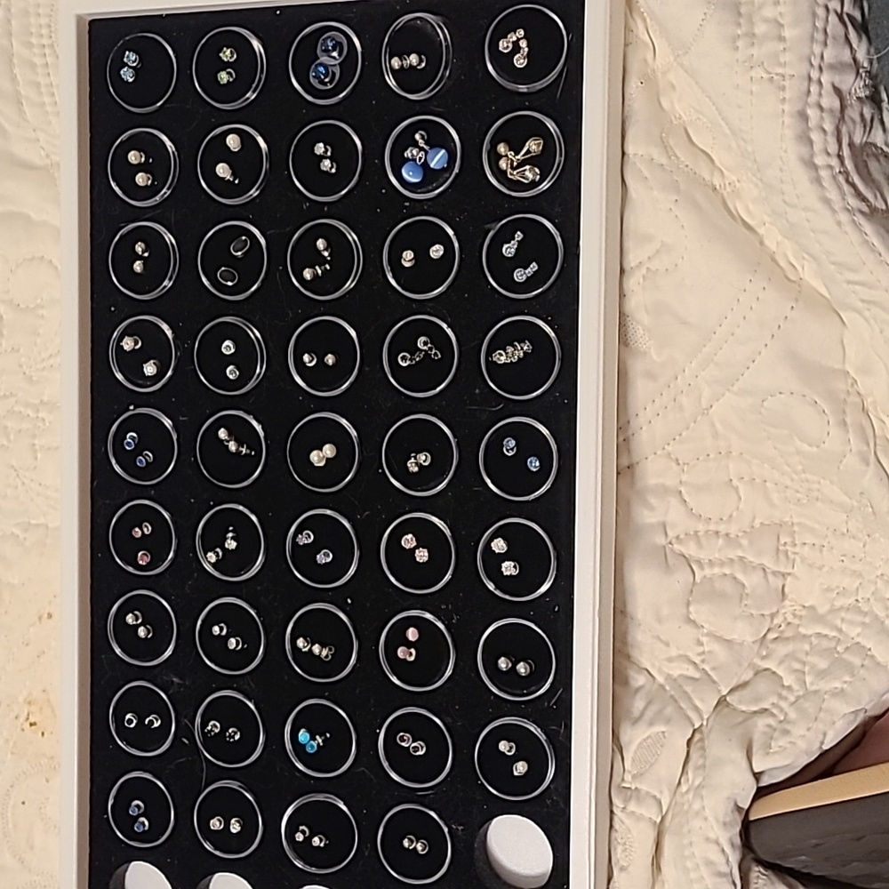 Lot of 44 post stud earrings - nickel free